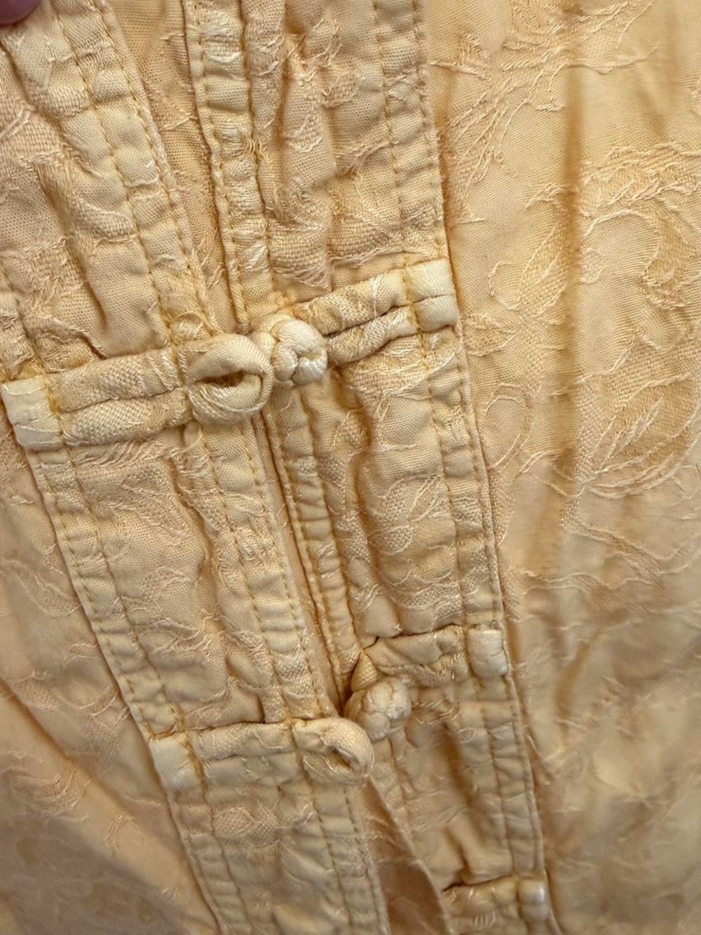 Yellow Textured Short-Sleeve Button Front Cardigan - Picture 4 of 4
